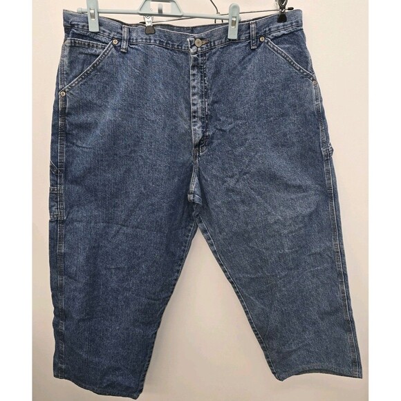 Vtg Wrangler Men's 100% Cotton Carpenter Work Denim Blue Jeans Size 42x30 (C27) - Picture 1 of 9